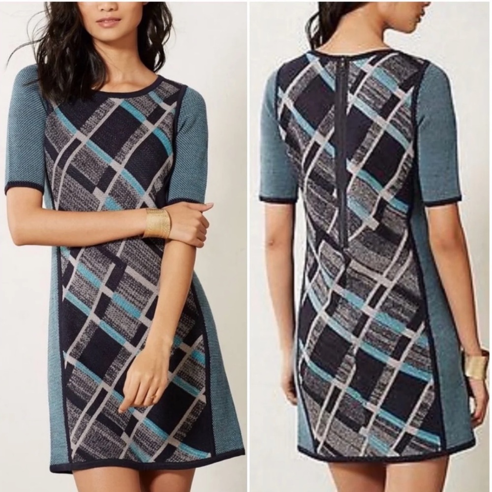 Anthro SPARROW Blue Gwyn Wool Sweater Dress